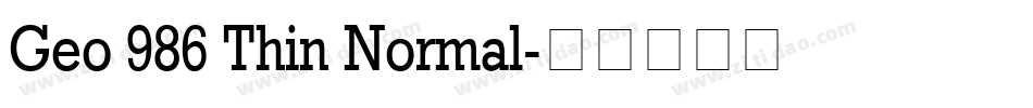 Geo 986 Thin Normal字体转换